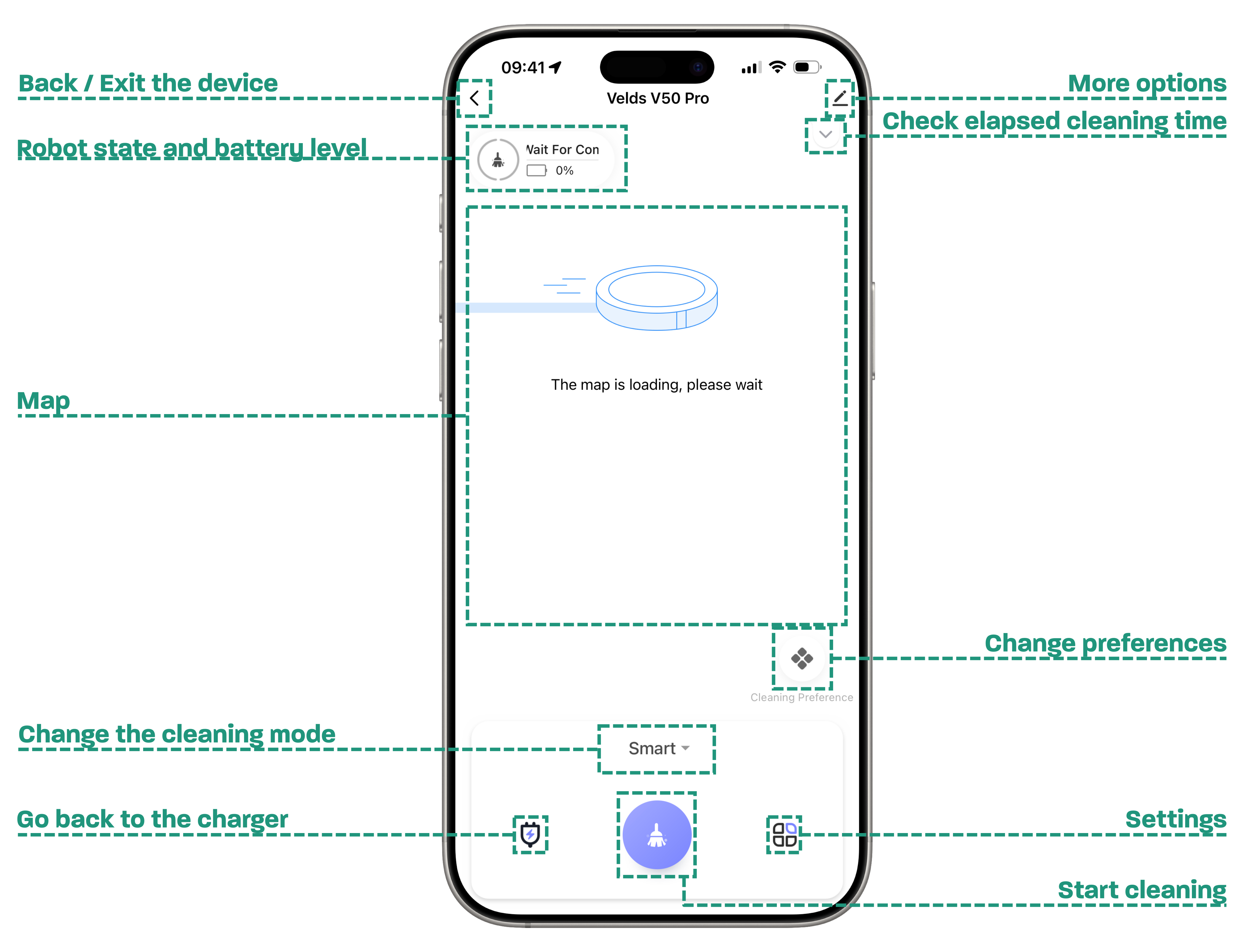Main screen of the V50 PRO in the Velds app
